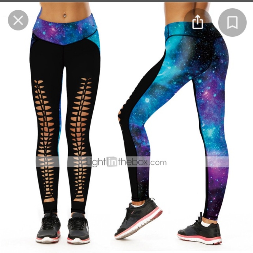 High waisted star galaxy leggings